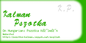 kalman pszotka business card